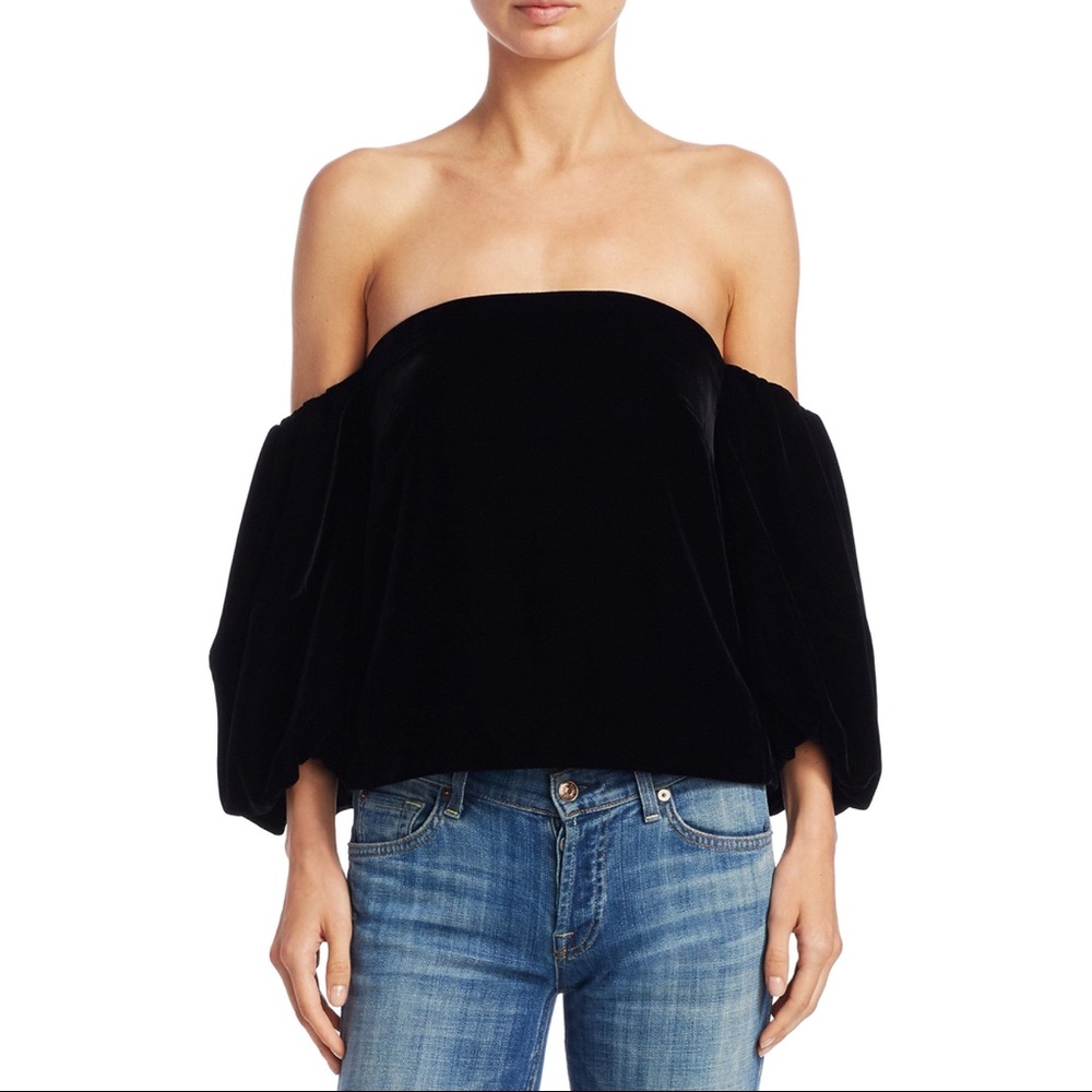 Simmy velvet off-the-shoulder top - Picture 4 of 6